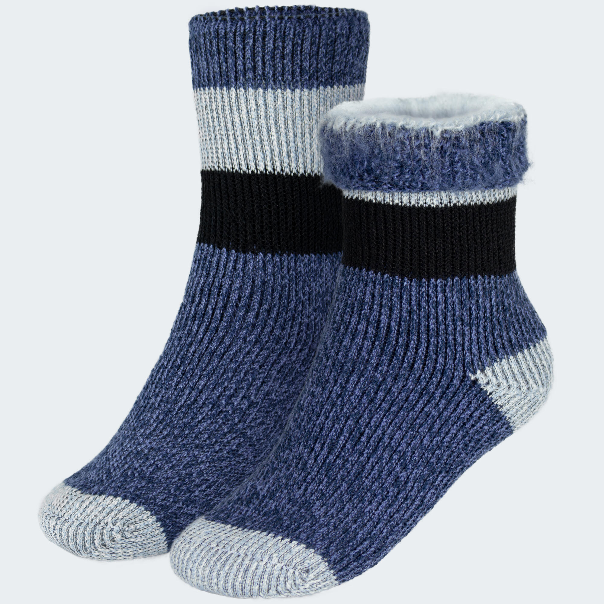Chaussettes thermiques 'fleecy' | 2 paires | Enfant | Bleu 4/6