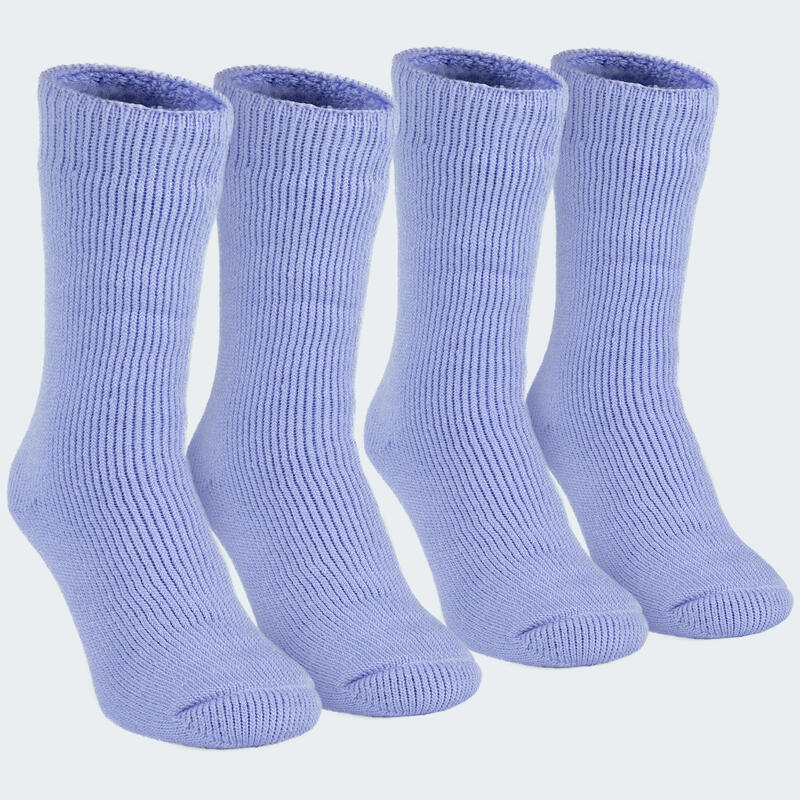 Dames thermosokken 'fleecy' | cosy socks | 2 paar | one size | light lila