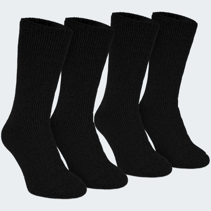 Meias térmicas 'fleecy' para mulher | meias confortáveis | 2 pares | preto