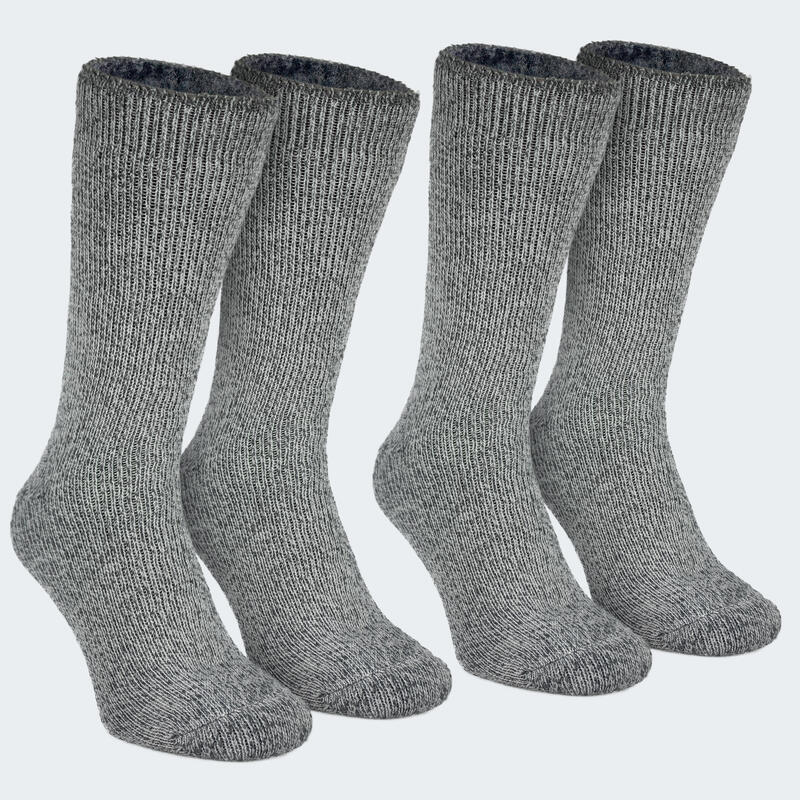 Heren thermosokken 'fleecy' | cosy socks | 2 paar | one size | grijs