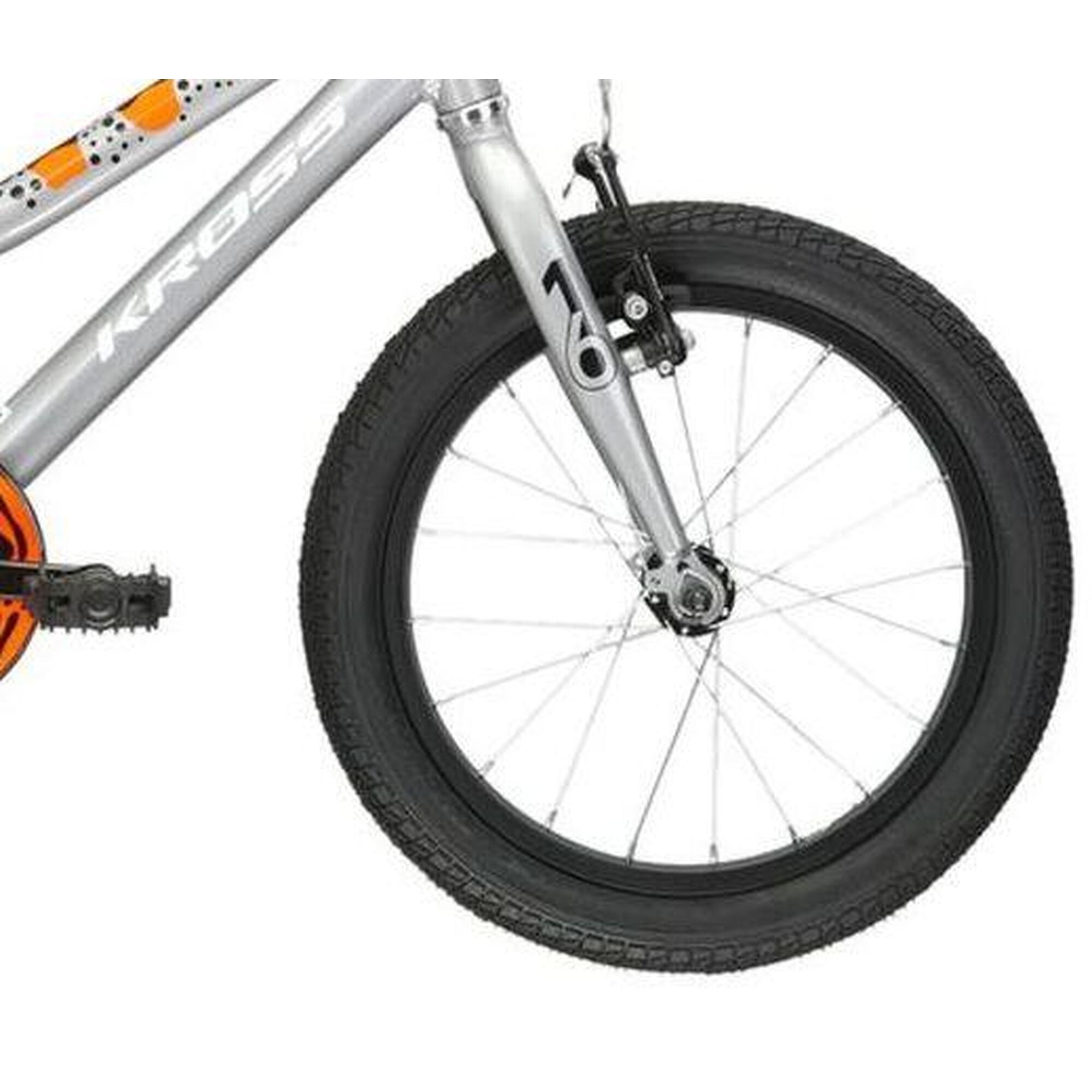 Bicicletă copii Kross Racer 4.0 16'' argintiu/portocaliu