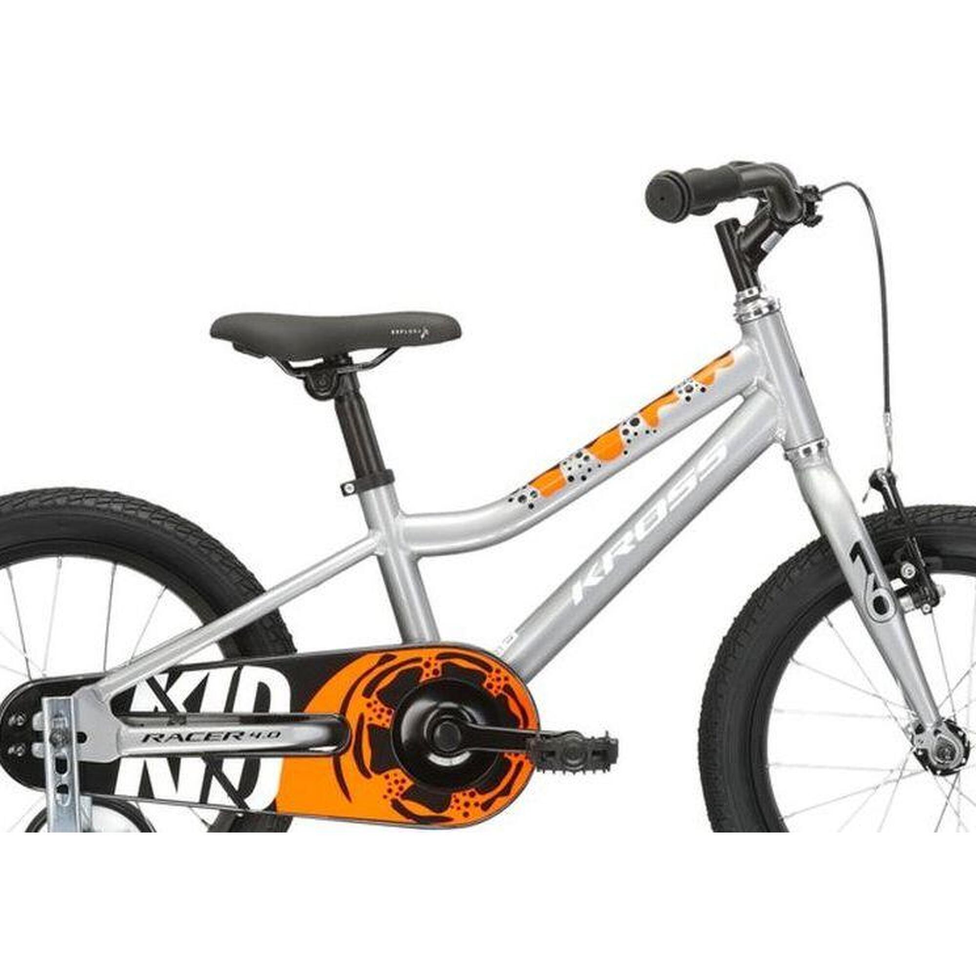 Bicicletă copii Kross Racer 4.0 16'' argintiu/portocaliu
