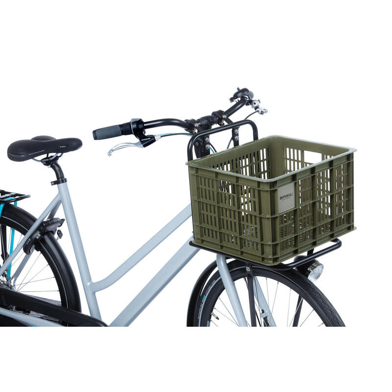 Caisse à vélo recyclée Crate M 29,5 litres 35 x 45 x 25 cm - vert mousse