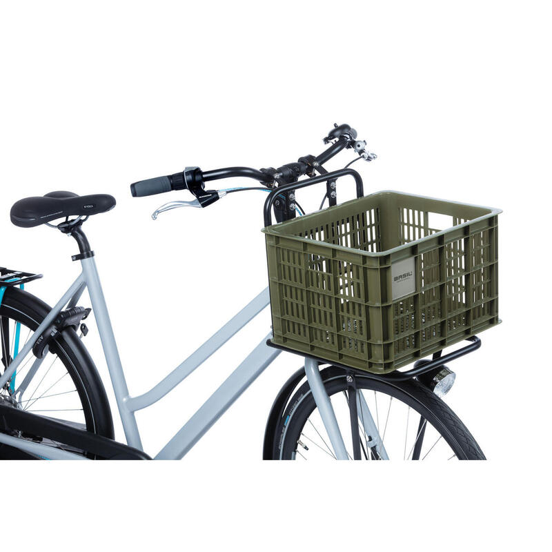 Gerecyclede fietskrat Crate M 29.5 liter 35 x 45 x 25 cm - moss green