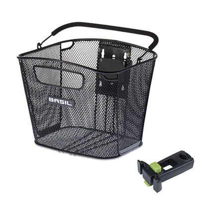 Fietsmand bold kf met stuurpenhouder 28 x 34 x 26 cm - zwart