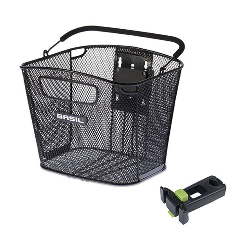 Fietsmand Bold KF met stuurpenhouder 28 x 34 x 26 cm - zwart