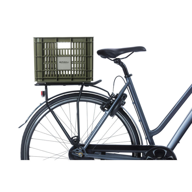 Gerecyclede fietskrat Crate M 29.5 liter 35 x 45 x 25 cm - moss green