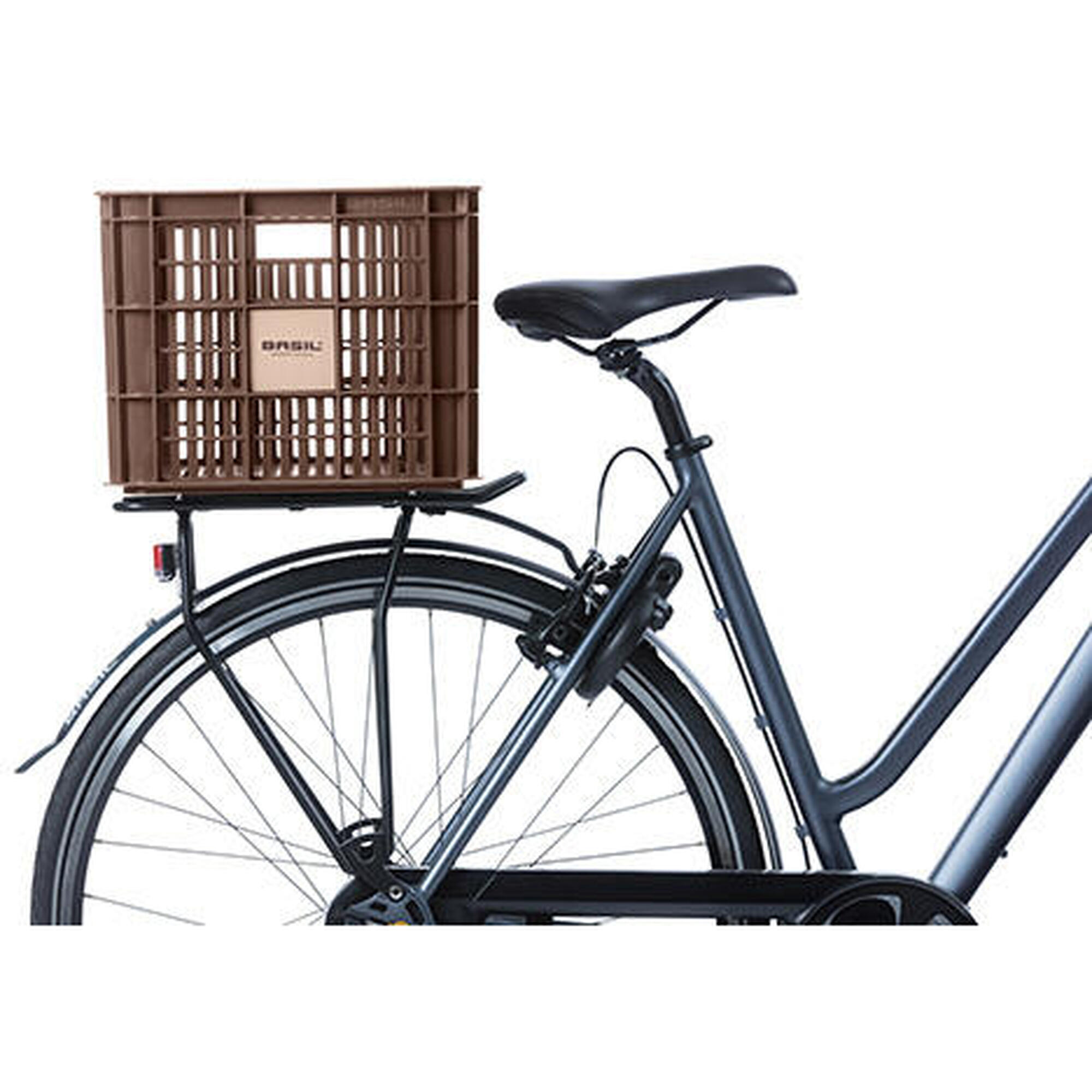 Gerecyclede fietskrat Crate L 40.0 liter 39 x 49 x 26 cm - chocolate brown