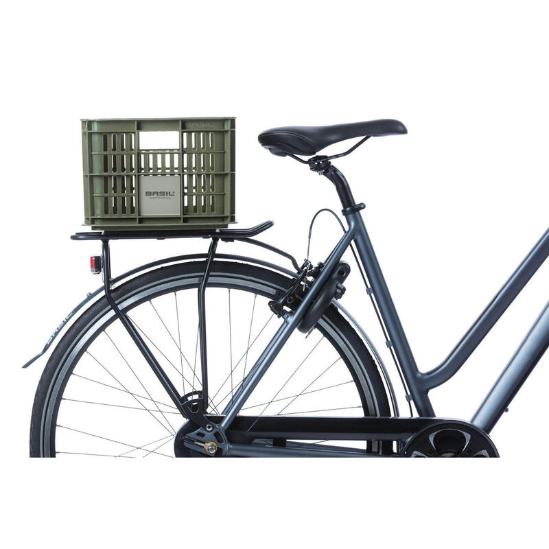 Gerecyclede fietskrat Crate S 17.5 liter 29 x 39 x 20 cm - moss green