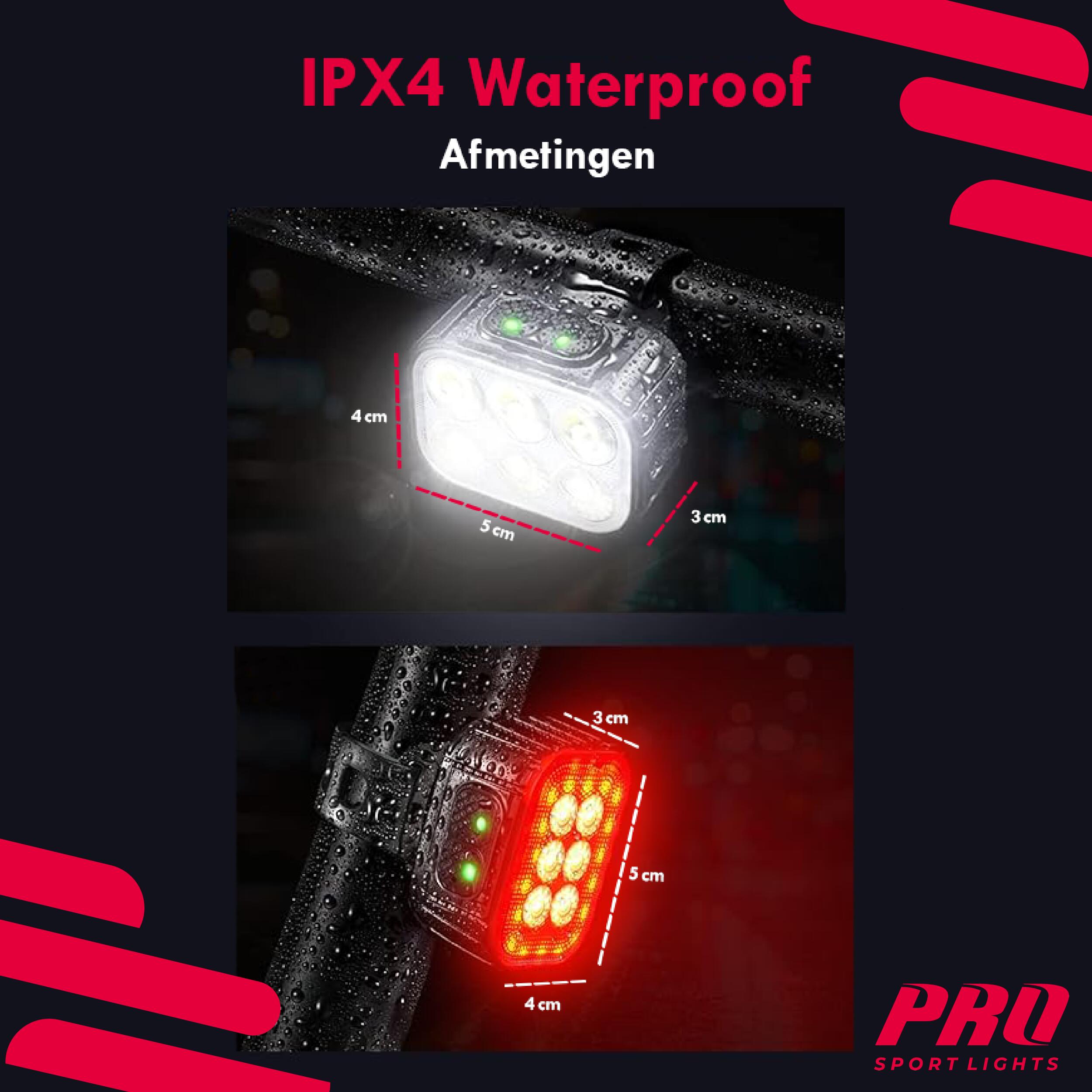 Fietsverlichtingsset 350 en 50 Lumen LED Koplamp en Achterlicht 3/8