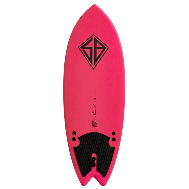 CBC - Tabla de surf de espuma - Softboard - 5'2 Baja Fish - Rosa / Arco iris