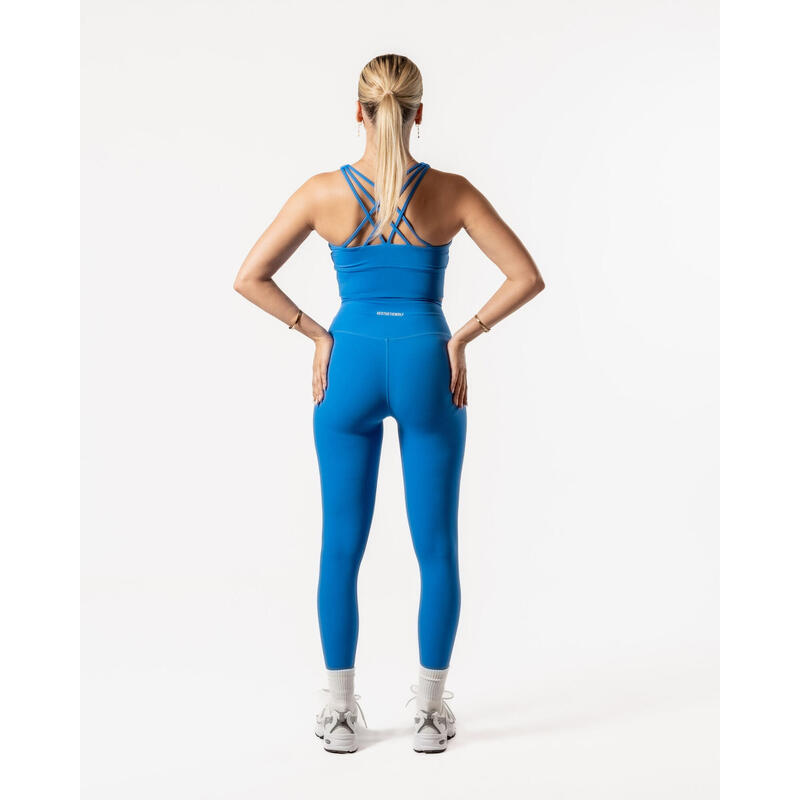 V Crossover Fitness Legging Hoge Taille voor Dames Blauw