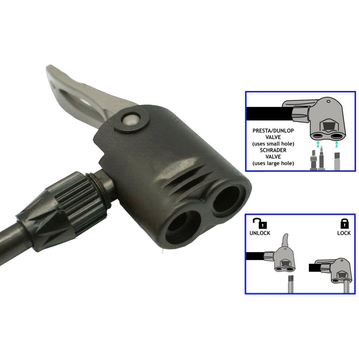 Pompka podłogowa rowerowa Xqmax Pro 160Psi (11Bar) z manometrem 3/7