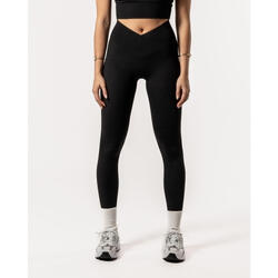 V Crossover Fitness Legging Hoge Taille voor Dames Zwart