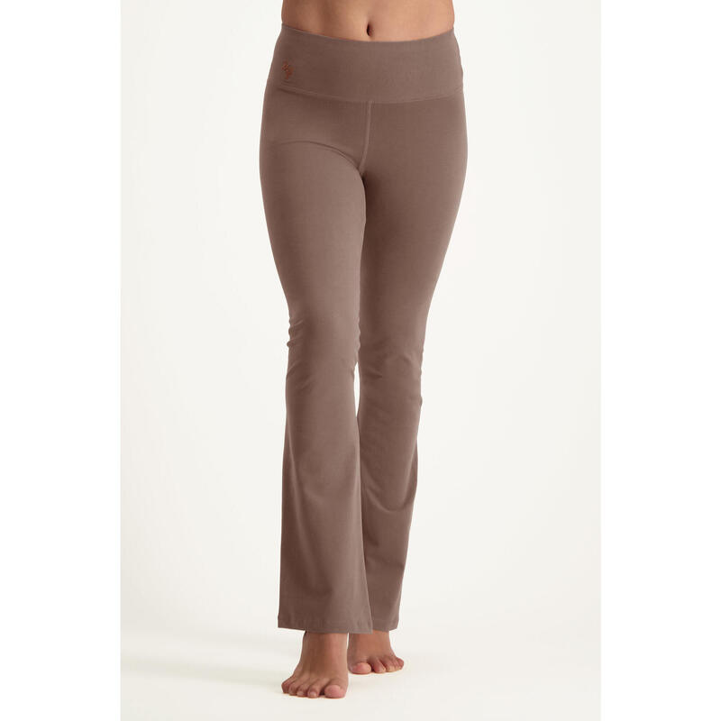 Anandafied - Mid waist yogabroek met uitlopende pijpen - Clay