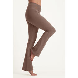 Anandafied - Mid waist yogabroek met uitlopende pijpen - Clay