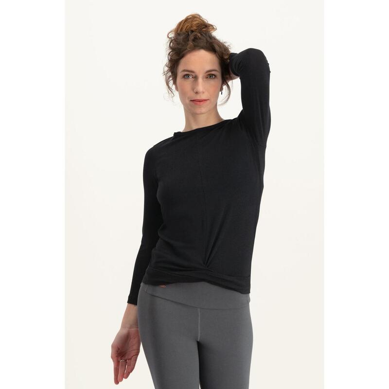 Zora Longsleeve Yoga Top - Urban Black