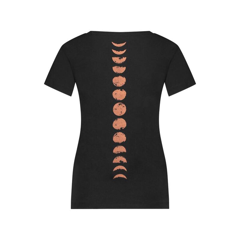 T-shirt de yoga Luna phase de lune - Noir