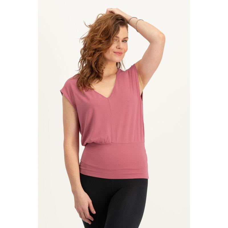 Mooie loose fit Yoga Top Mula - Hibiscus