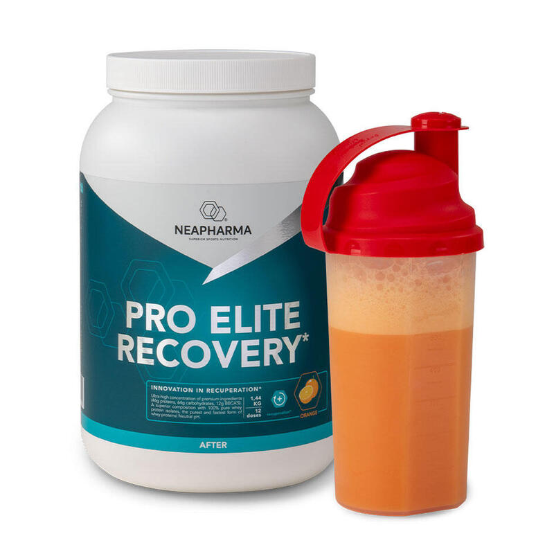 Recovery shake 58gr proteïne, 1,44kg, Sinaasappel, Spierherstel, conditieopbouw