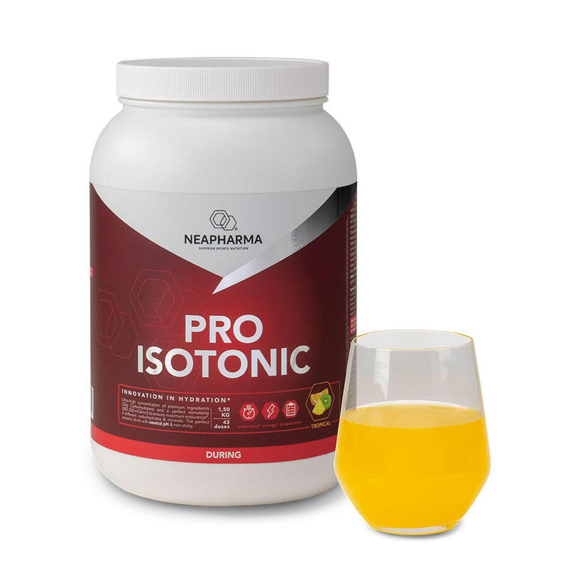 Isotone energiedrank sportdrank: Tropical smaak, Plakt niet, 43 porties