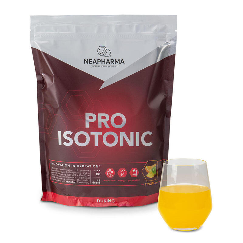 Isotone energiedrank sportdrank: Tropical smaak, Plakt niet, 43 porties