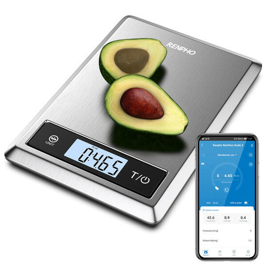 Renpho Slimme Keukenweegschaal CALIBRA 1 RVS Grijs LCD 5kg