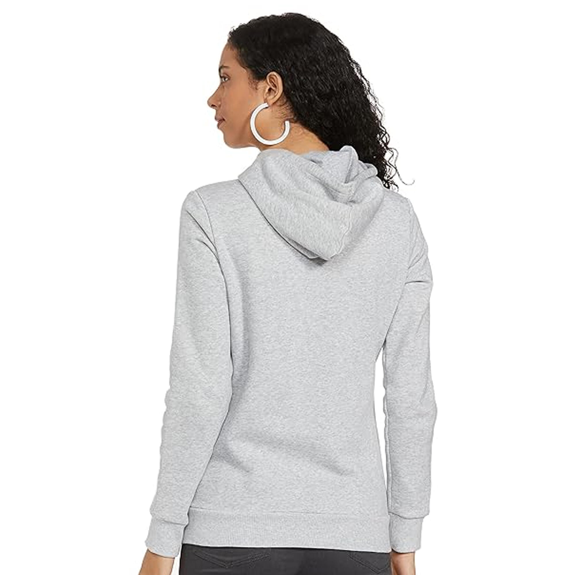 Womens/Ladies ESS Logo Hoodie (Grey) 3/3