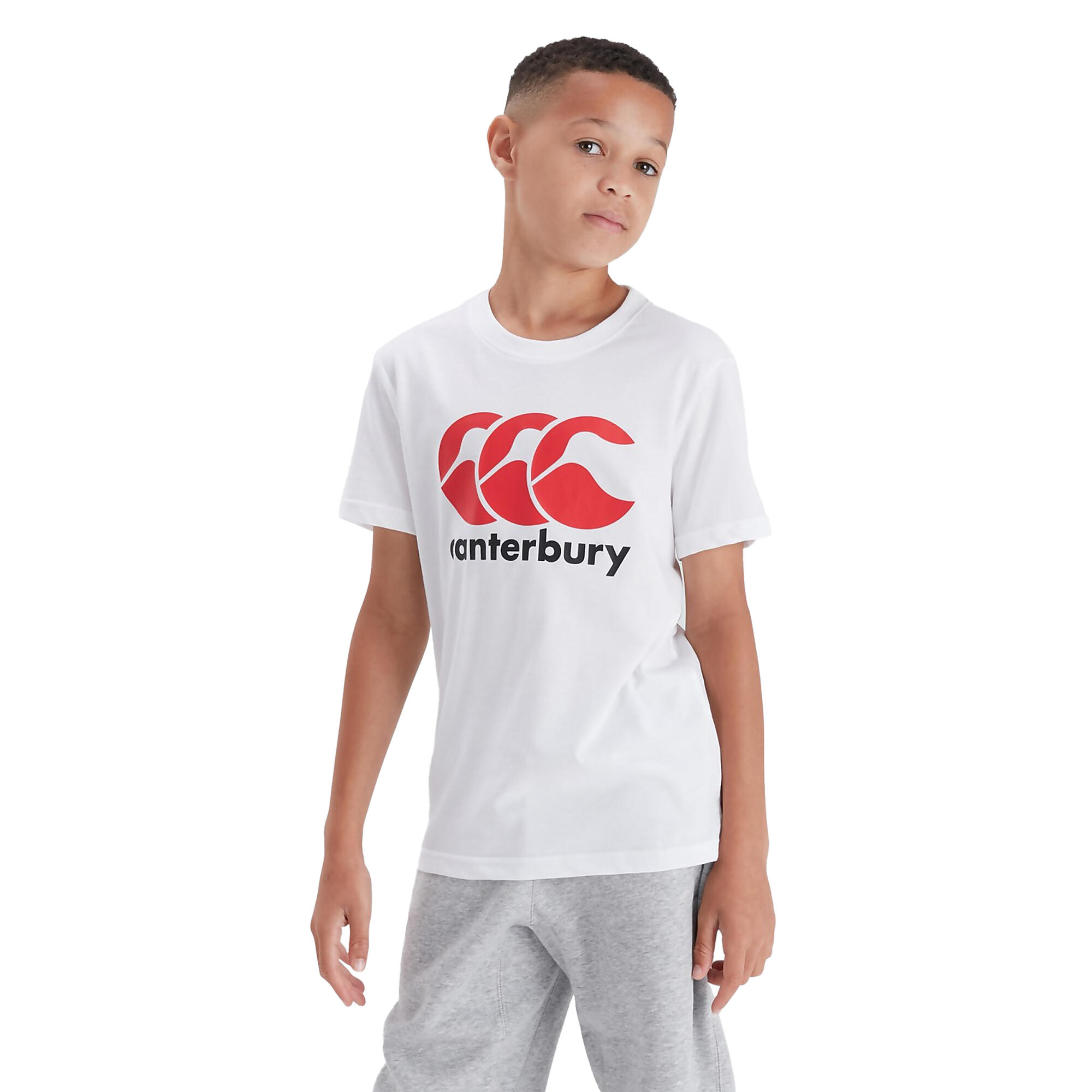 Childrens/Kids Logo Rugby TShirt (White) 4/4