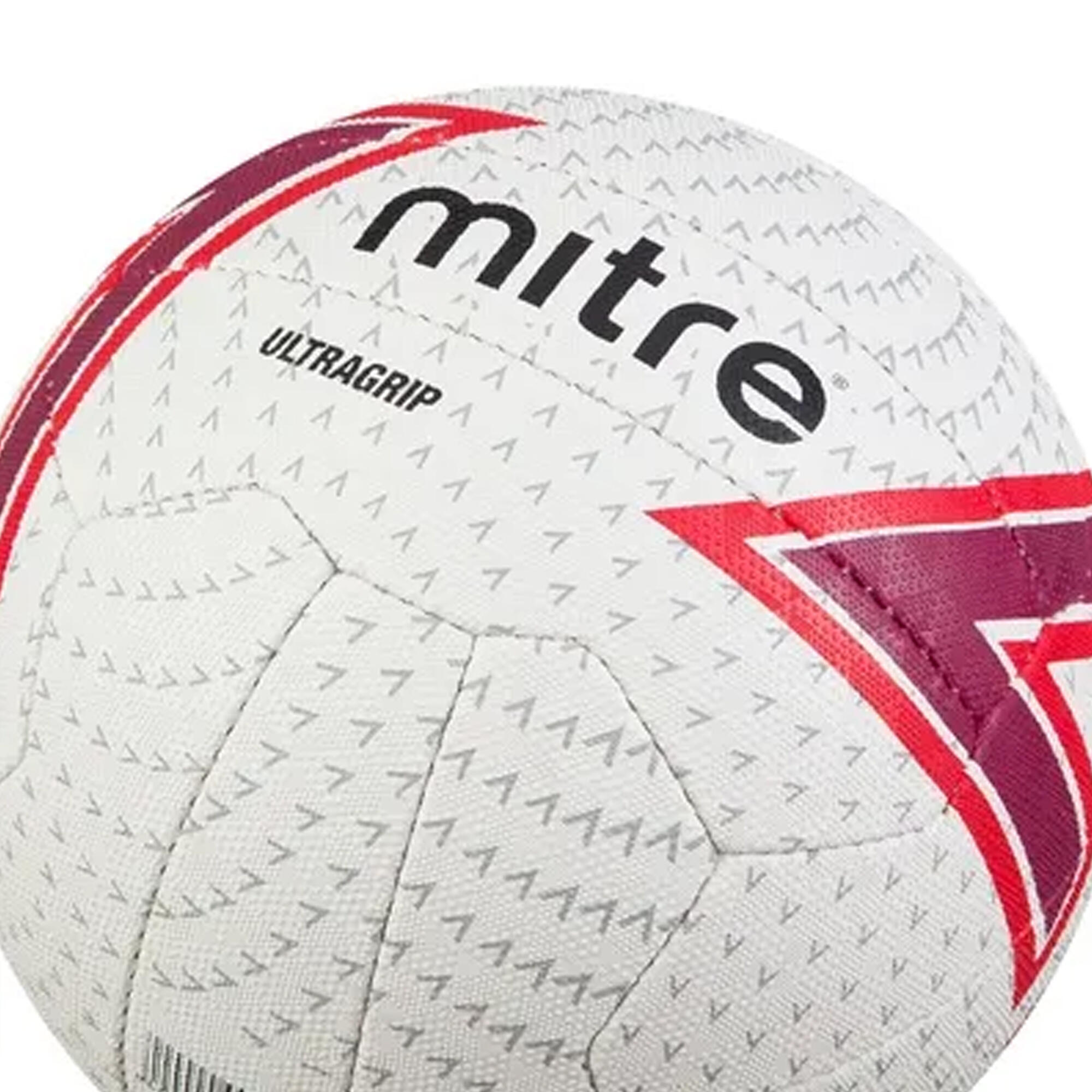 Ultragrip 18 Panel Netball (White/Red/Black) 2/3