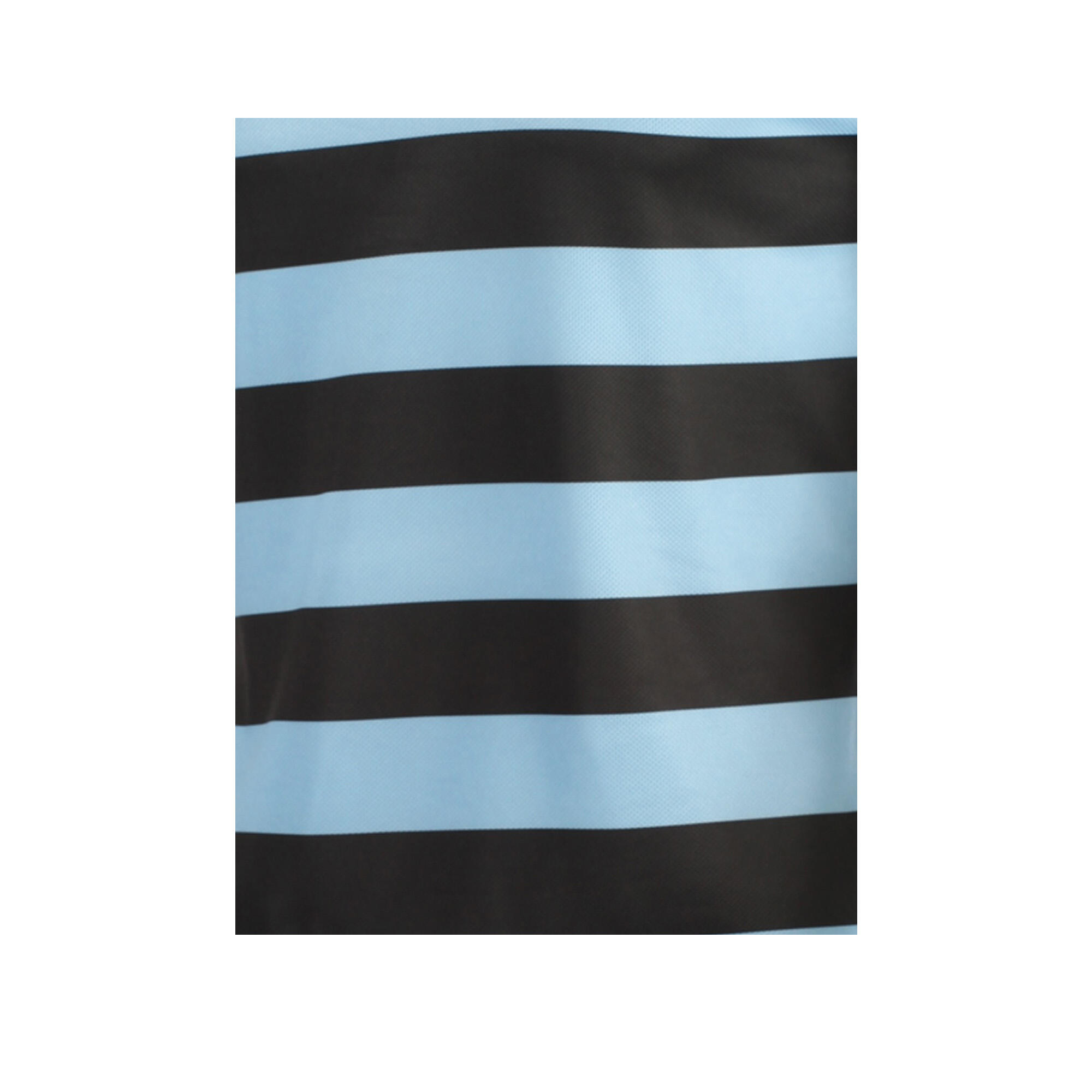 Boys Junior Touchline Hooped Match Rugby Shirt (Black/Sky) 3/3