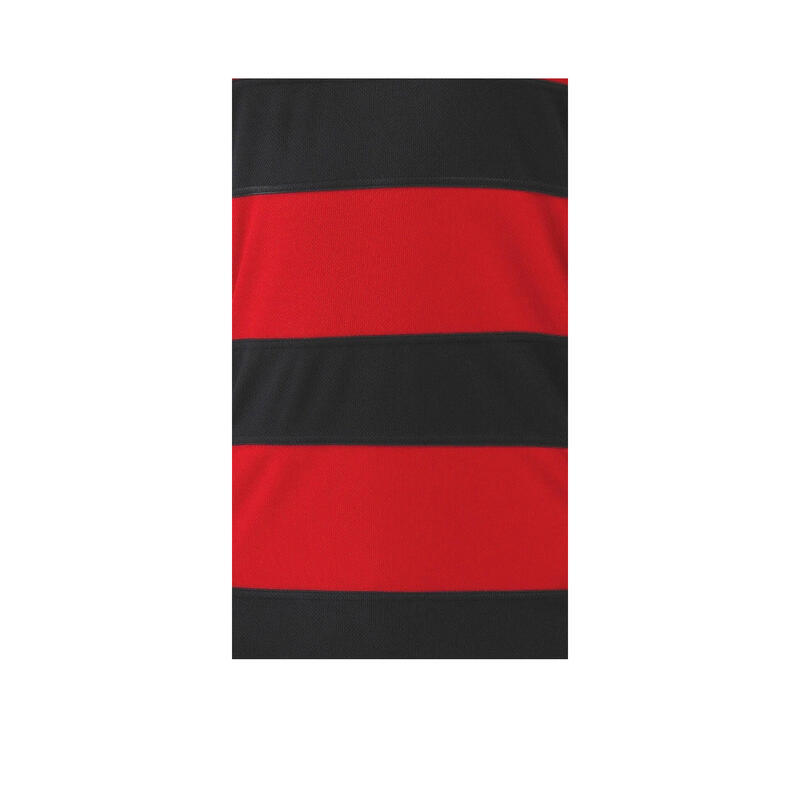 Rugby Xact Match Kurzarm Rugby Shirt Herren Rot/Schwarz Streifen