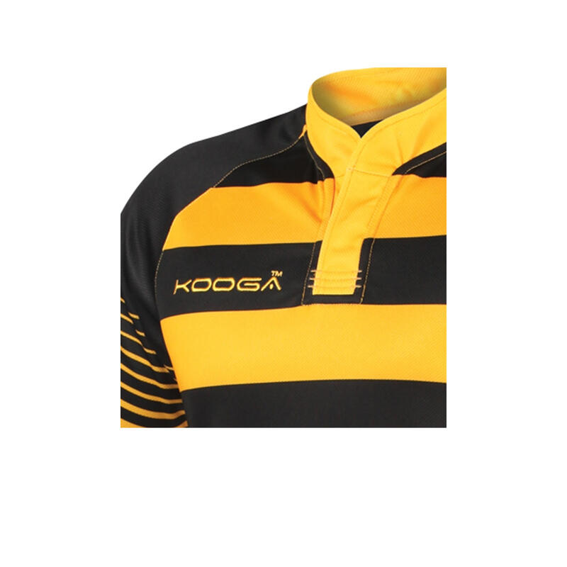 Junior Rugby Match Shirt Touchline Hooped Jungen Schwarz/Gold