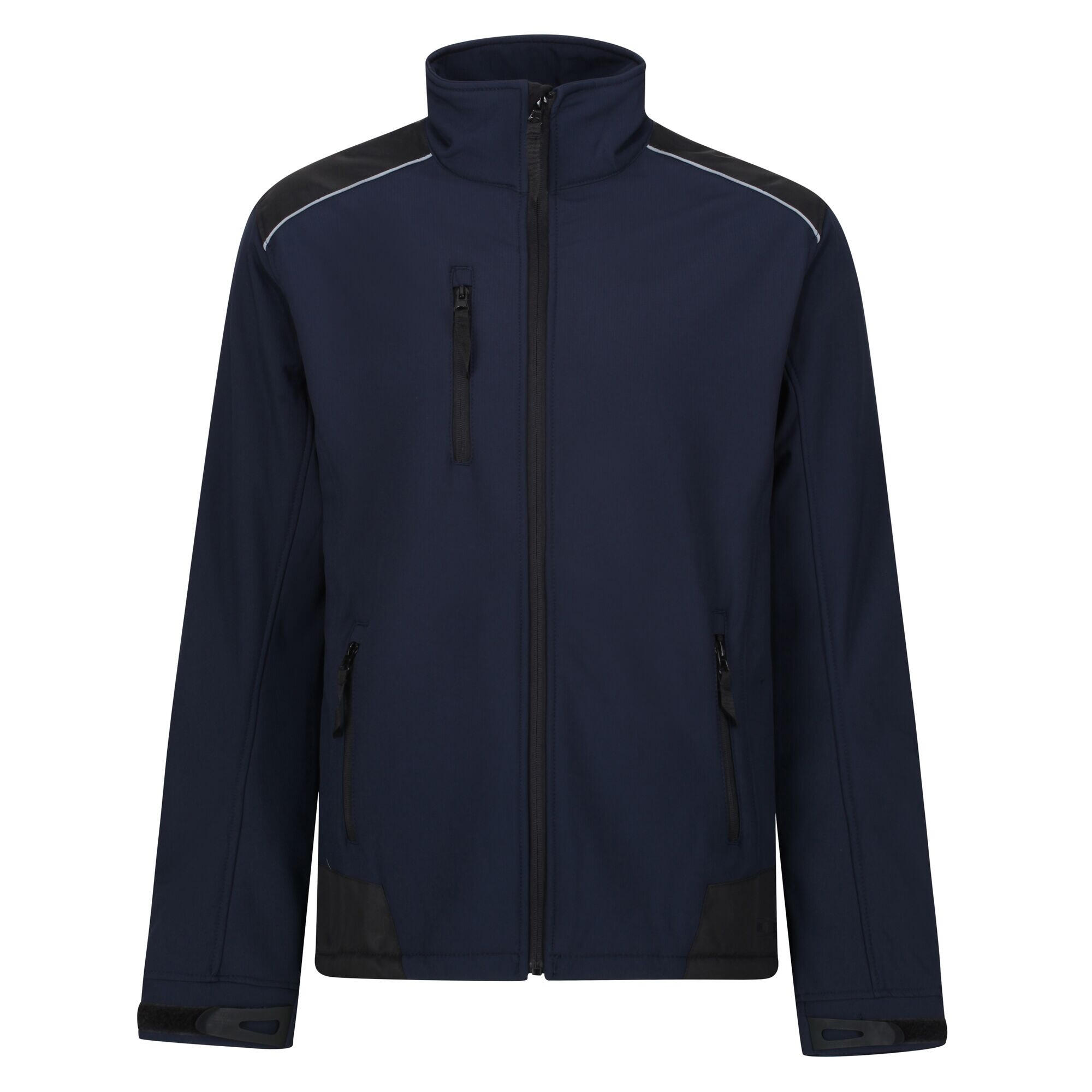 Mens Sandstorm Workwear Softshell Jacket (Navy/Black) 1/4