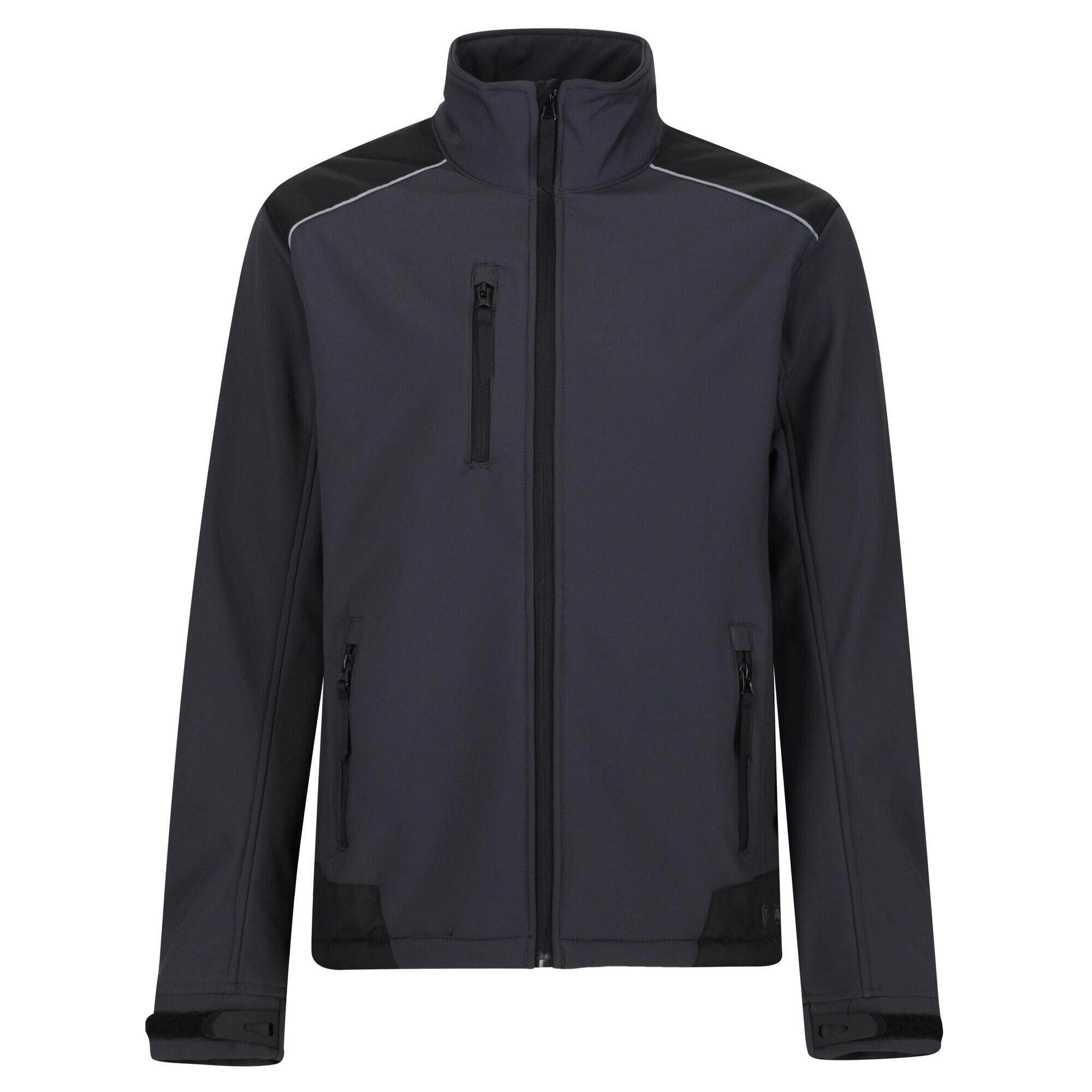 REGATTA Mens Sandstorm Workwear Softshell Jacket (Seal Grey/Black)
