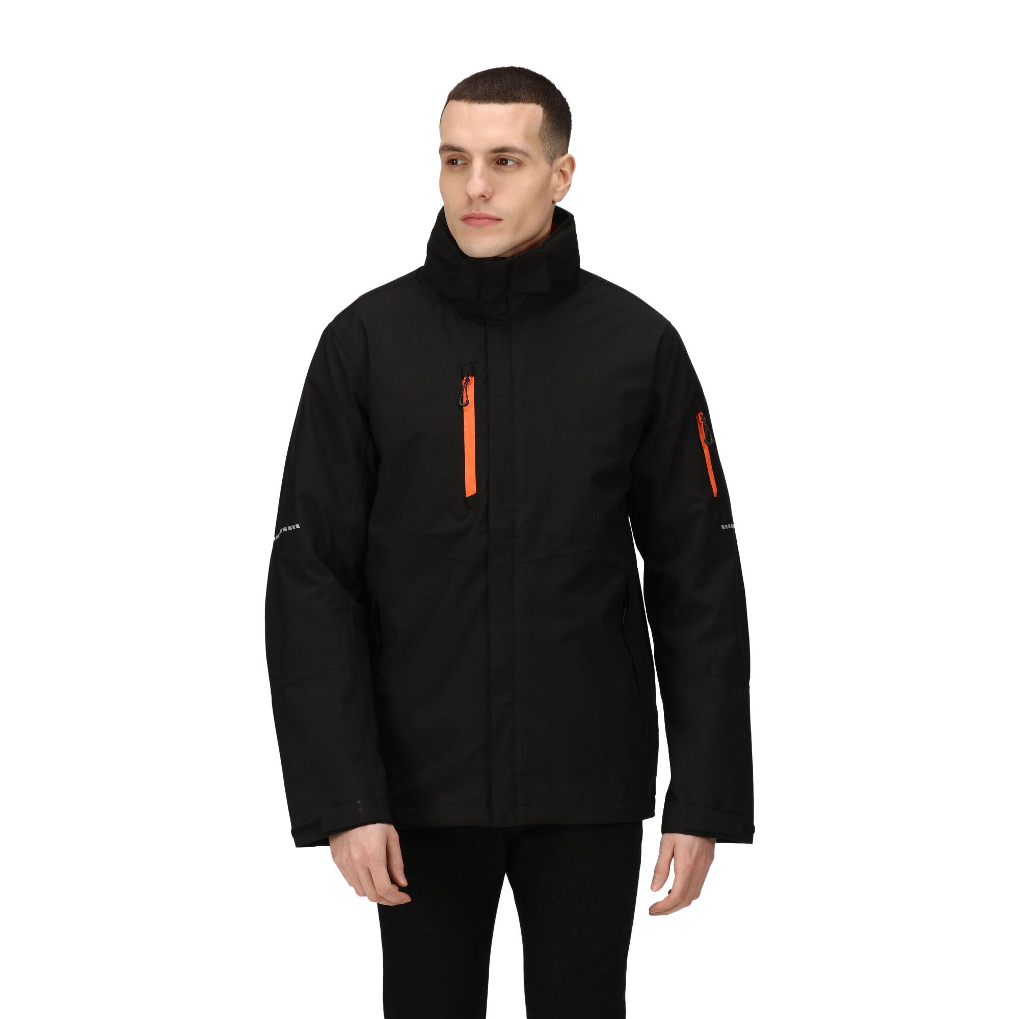Mens XPro Exosphere II Soft Shell Jacket (Black/Magma Orange) 3/5