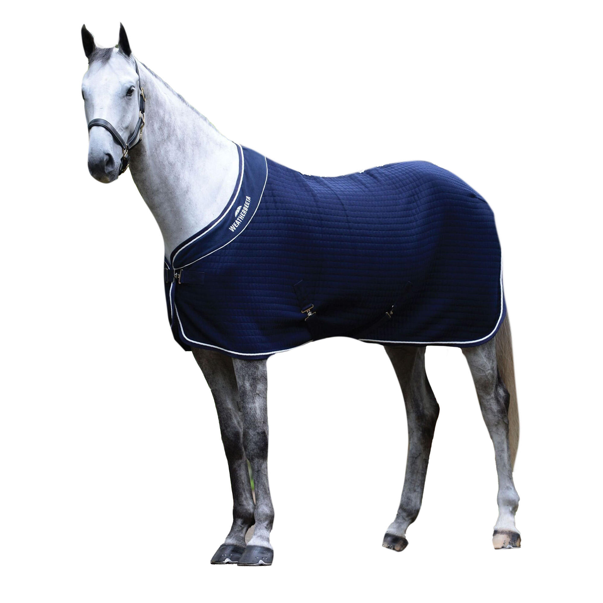 Thermocell StandardNeck Horse Cooler Rug (Navy/White) 3/4