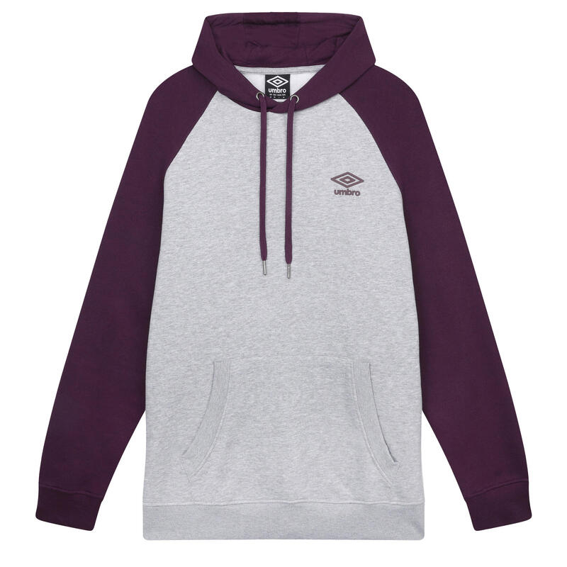 Sweat à capuche CORE Homme (Gris chiné / Violet foncé)