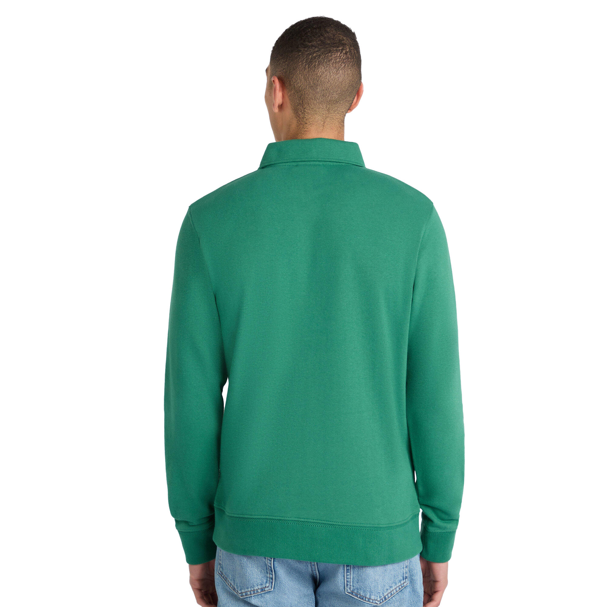 Mens Polo Sweatshirt (Fir/Ecru) 4/4