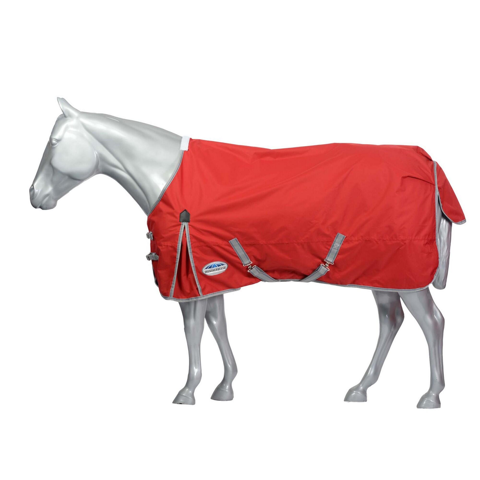 WEATHERBEETA Comfitec Classic StandardNeck Lite 100g Horse Rug (Red/Silver/Navy)