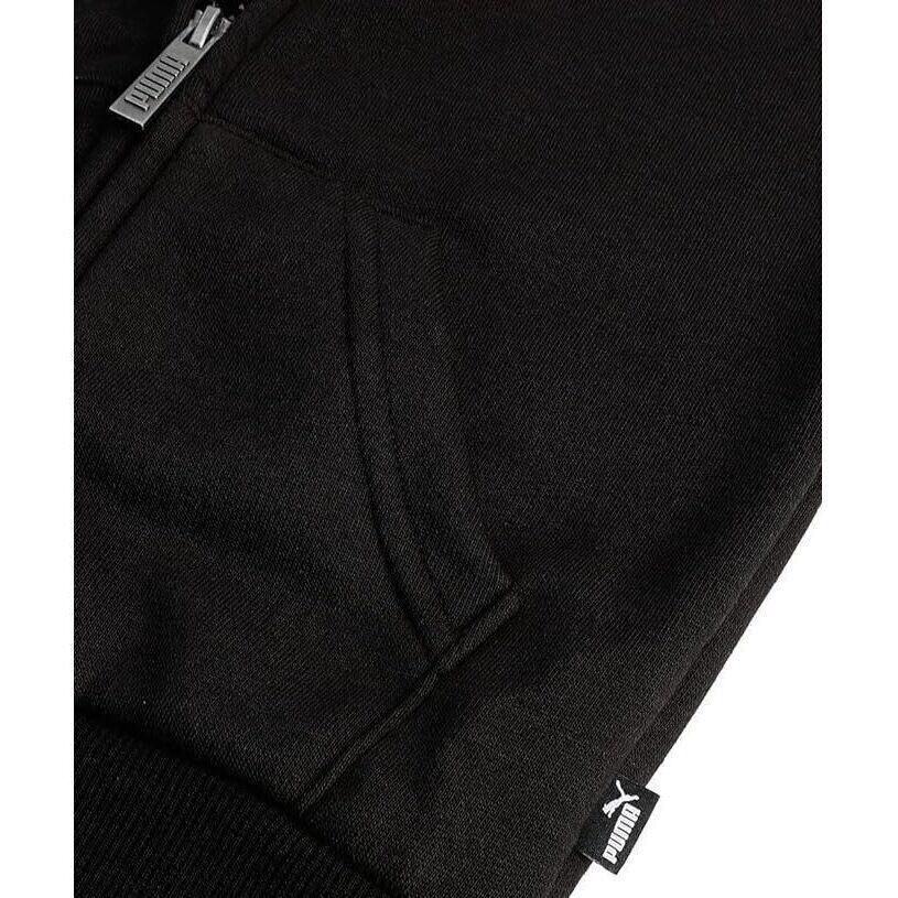 Felpa con cappuccio, zip integrale e logo grande Essentials Youth PUMA Black 5/5