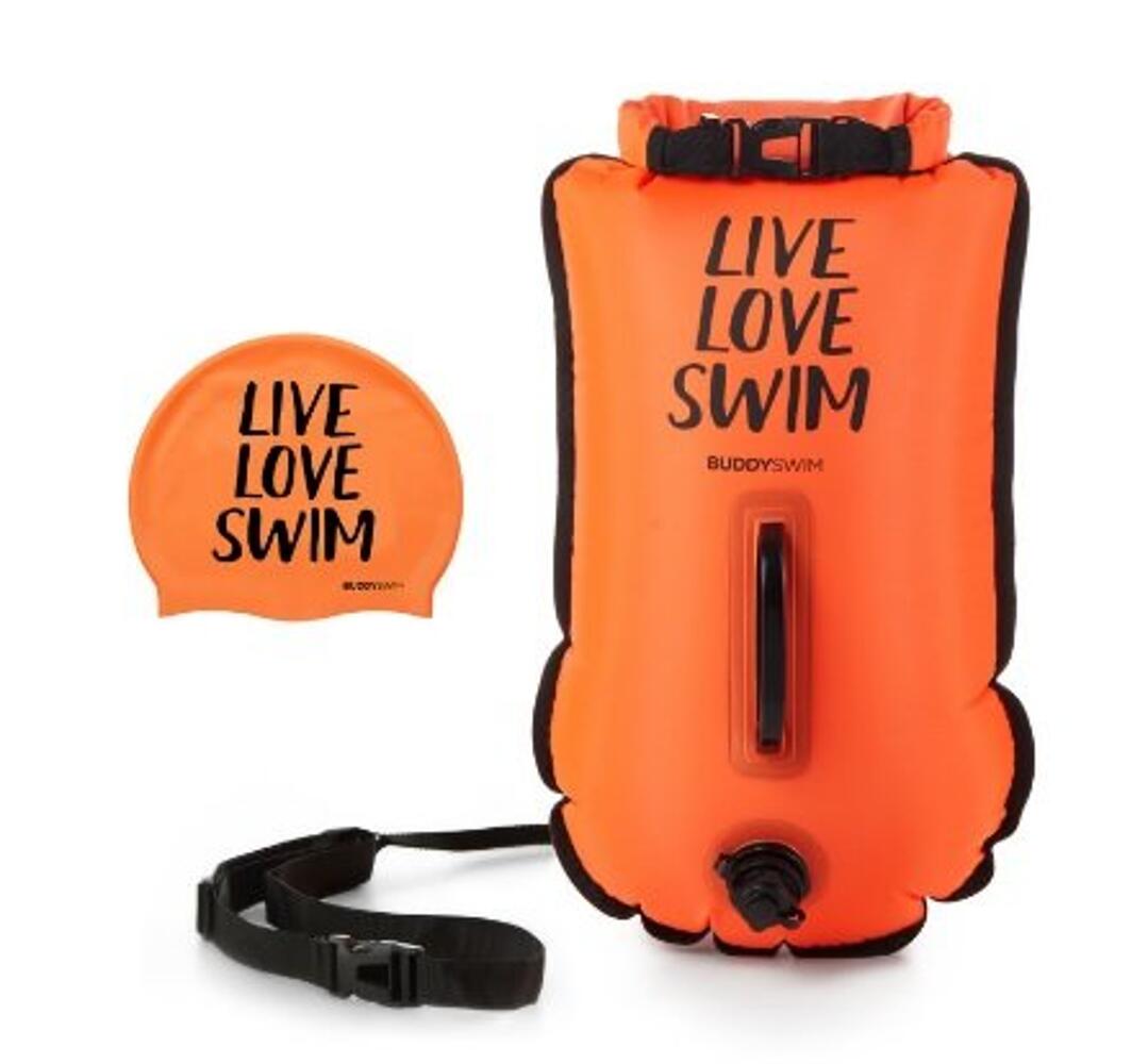 Bóia de segurança de águas abertas lls 20l laranja triatlo laranja buddy sport