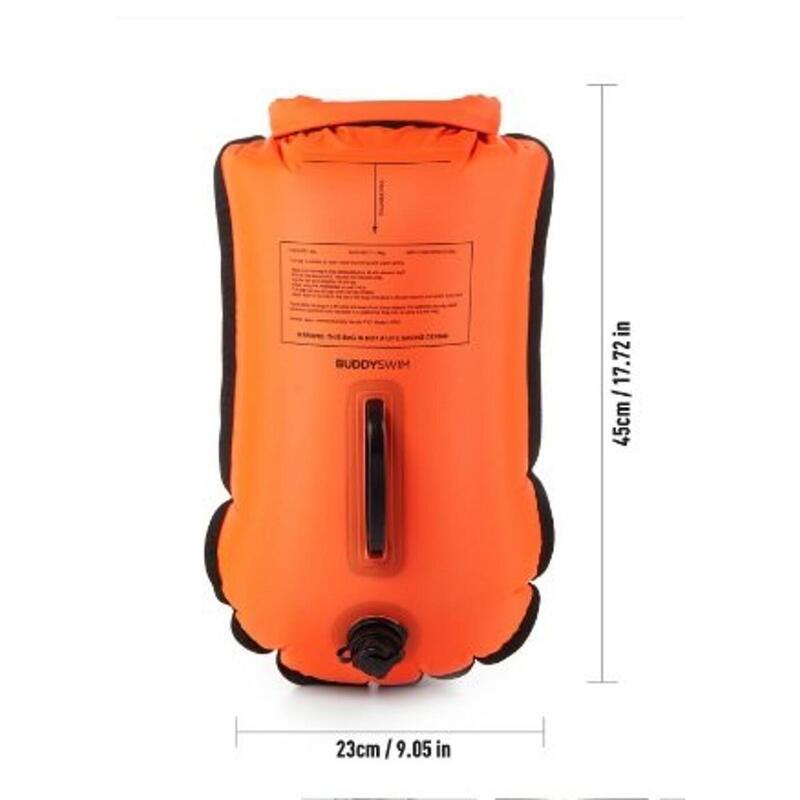 Bóia de segurança de águas abertas LLS 20L laranja Triatlo Laranja BUDDY SPORT