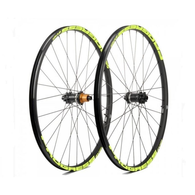 Conjunto de rodas GV:01 29 15x100 Y 12x142 Shimano HG ciclismo Preto Progress