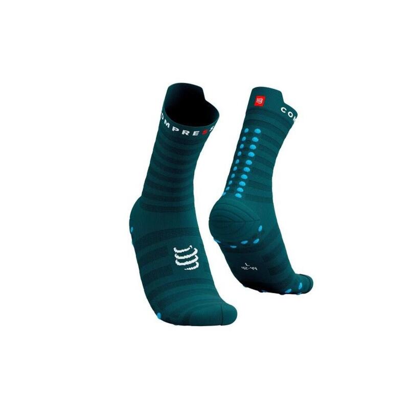 Meias Pro Racing Ultralight V4.0 High Green corrida Verde Compressport