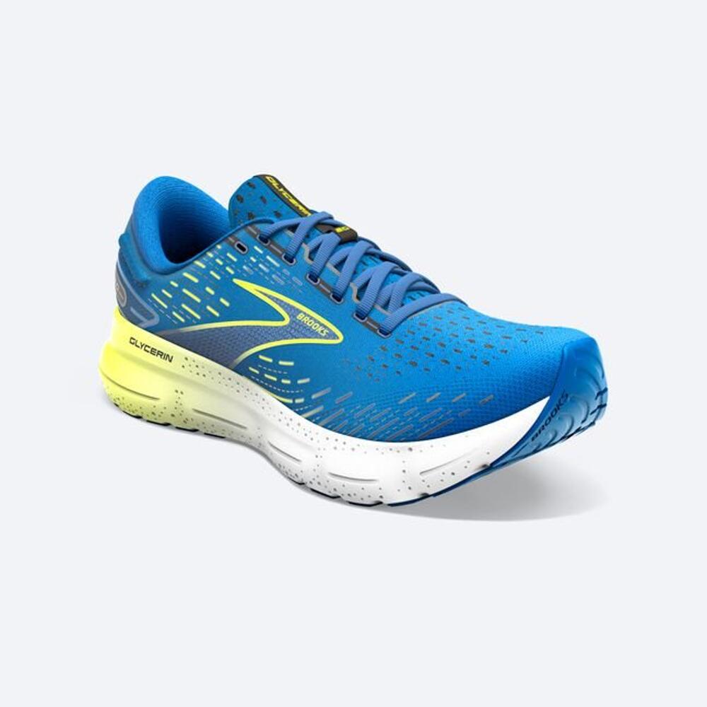 BROOKS Zapatillas Glycerin 20 hombre azul amarillo running Hombre Azul Brooks