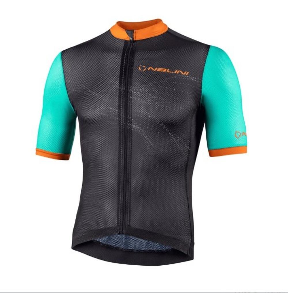 T-shirt de manga-curta de ciclismo bas ergo mesh preto/azul nalini