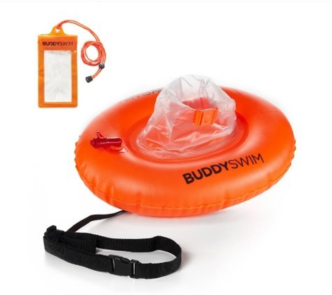 BUDDY SPORT Bóia de Natação de águas abertas Hydrastation 10L Laranja Triatlo BUDDY SPORT