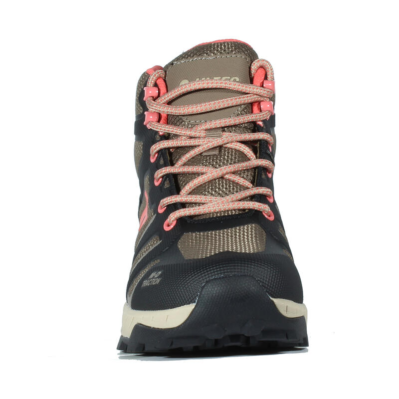 Bota de Senderismo para Mujer Hi-Tec TOUBKAL MID Negro-Taupe Impermeable