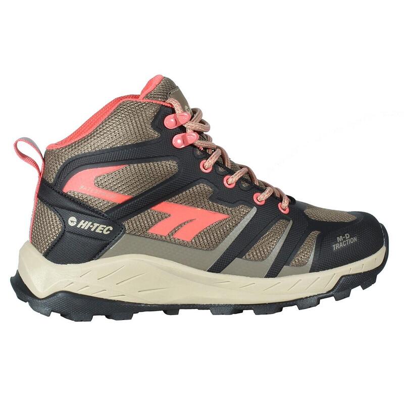 Bota de Senderismo para Mujer Hi-Tec TOUBKAL MID Negro-Taupe Impermeable